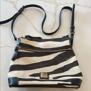 Dooney & Bourke Zebra Print Crossbody Bag - Black and Cream